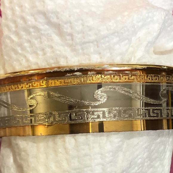 6 Vintage Italian Wine Glasses Gold / Platinum Rim, Cristalleria Fratelli Fumo - Picture 5 of 8